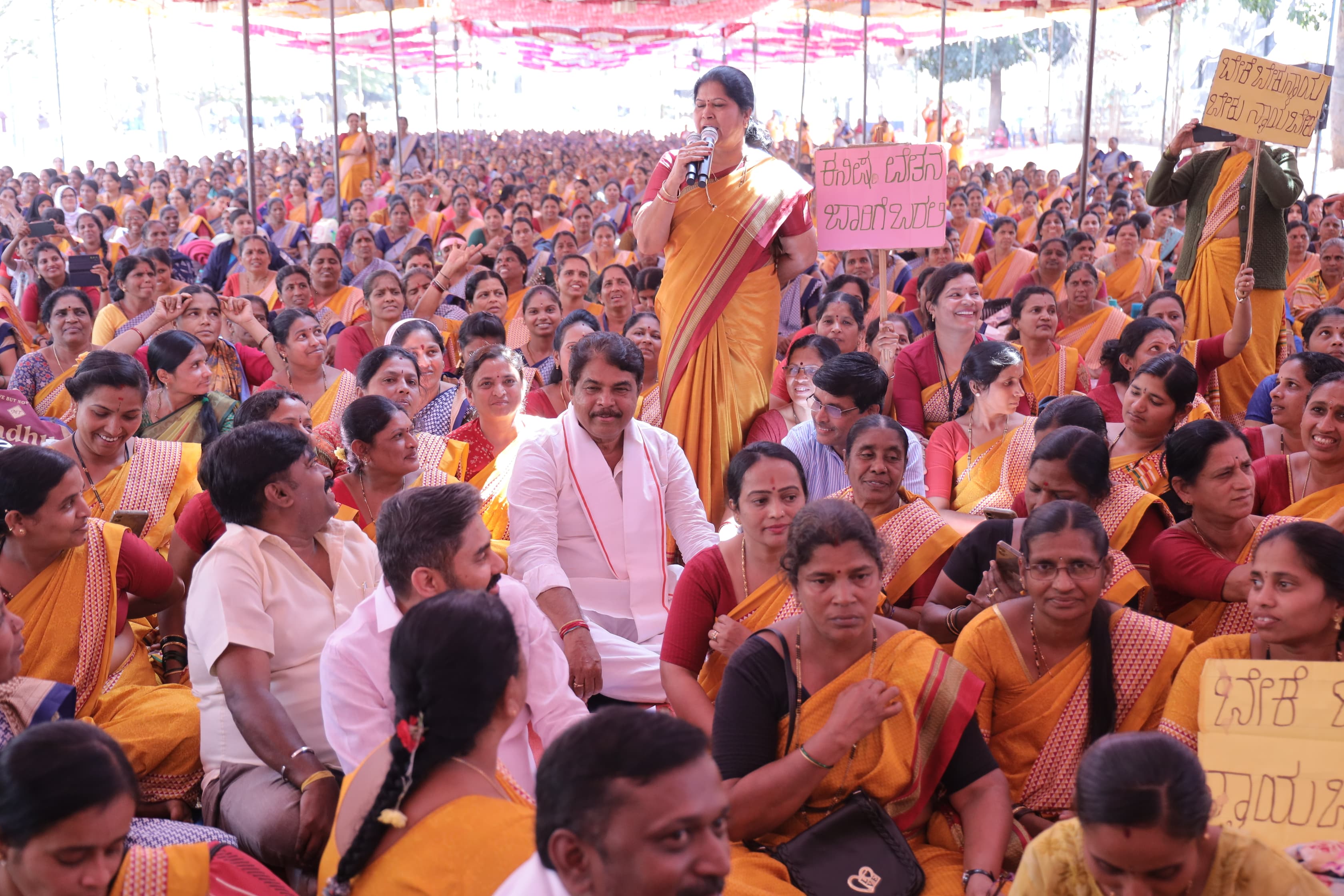 R Ashok demands increase in honorarium for Anganwadi workers as mentioned in the manifesto