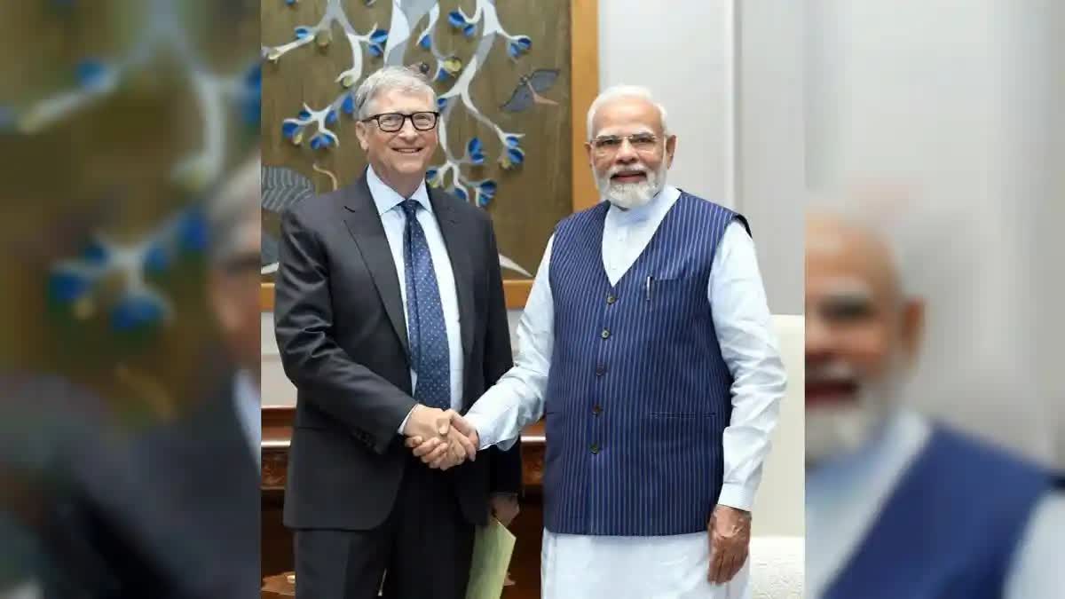 PM Modi Meets Bill Gates  Discussion On AI For Public Good  നരേന്ദ്രമോദിയെ കണ്ട് ബിൽ ഗേറ്റ്‌സ്‌  പ്രധാനമന്ത്രി കൂടിക്കാഴ്‌ച  പൊതുജനങ്ങളുടെ നന്മയ്ക്കായി എഐ