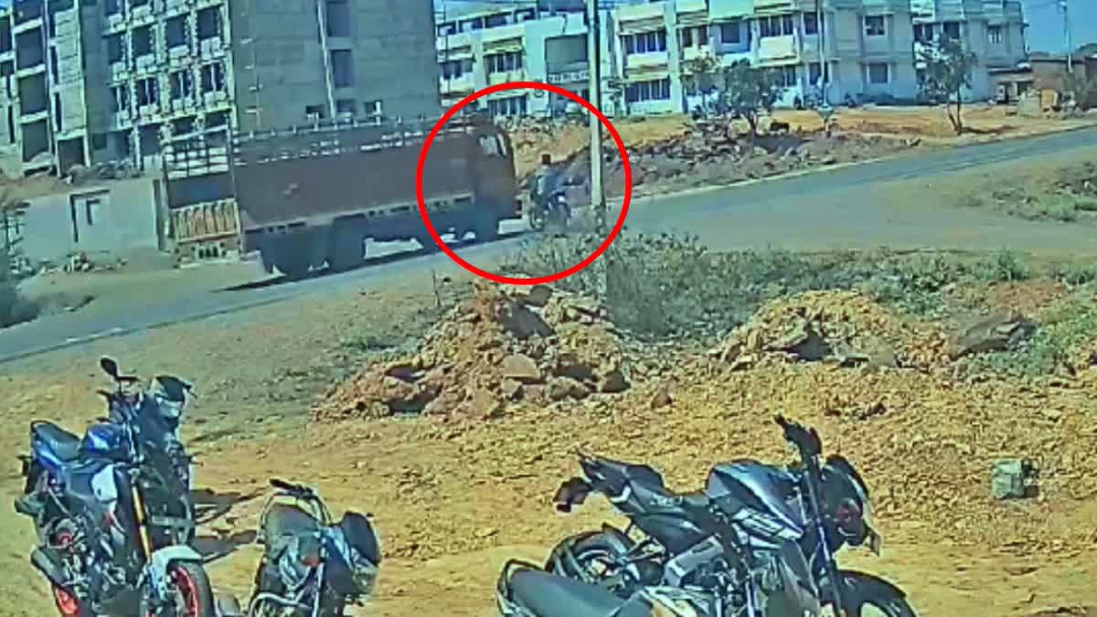 Truck bike accident horrific footage