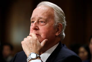 Brian Mulroney, the former prime minister of Canada, listens during a Senate Foreign Relations Committee hearing on the Canada-U.S.-Mexico relationship, Tuesday, Jan. 30, 2018, on Capitol Hill in Washington. Mulroney has died at the age of 84, his daughter Caroline Mulroney posted on social media, Thursday, Feb. 29, 2024. (AP)