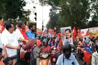 Lok Sabha election 2024  Pannyan Raveendran road show  പന്ന്യൻ രവീന്ദ്രന്‍റെ റോഡ് ഷോ  എൽഡിഎഫ്