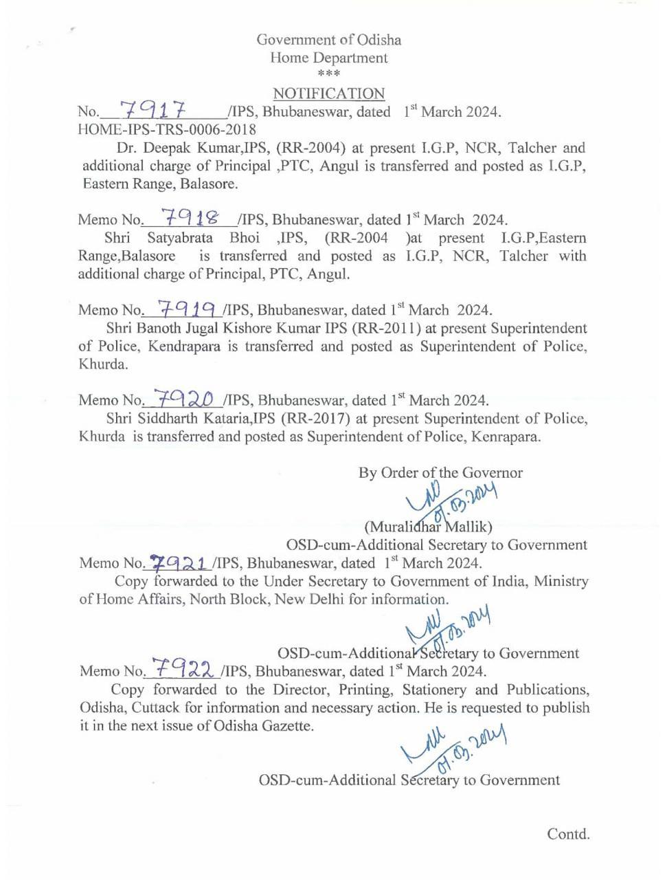 IPS reshuffle