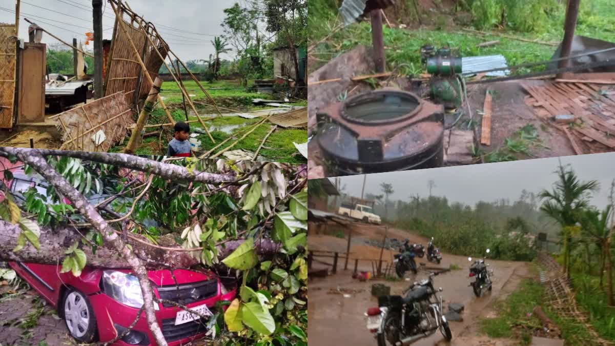 Rain And Hailstorm In ASSAM ; storm left many families homeless