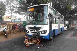 ಬಿಎಂಟಿಸಿ ಬಸ್ - ಬೈಕ್ ನಡುವೆ ಮುಖಾಮುಖಿ ಡಿಕ್ಕಿ