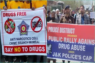 Anti narcotics drive by police in Baramulla