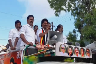 DMDK mp Candidate SIVANESAN election campaign at Thanjavur Constituency