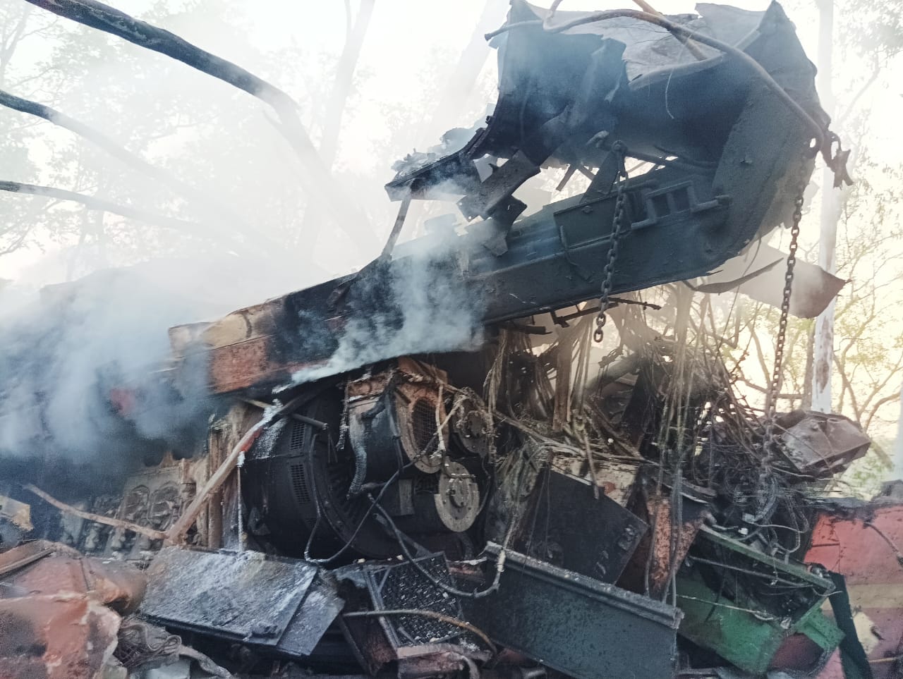 Two people Died in two goods train collision in sahibganj