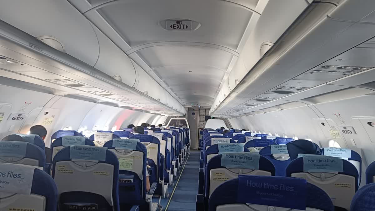 A view of an empty flight on way to Srinagar