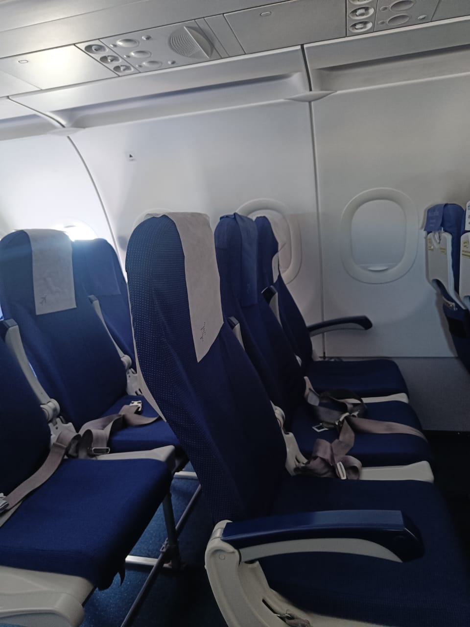 A view of an empty flight on way to Srinagar