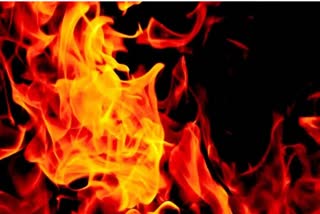 HUSBAND AND WIFE BURNT IN FIRE