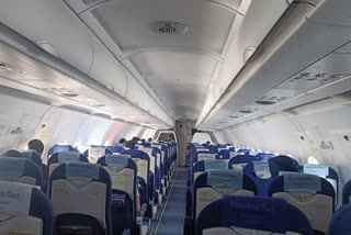 A view of an empty flight on way to Srinagar