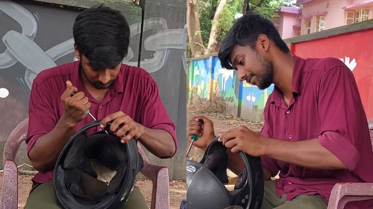 AJMAL REPAIR DAMAGED HELMETS  HELMET REPAIRING  SALE OF HELMETS IN KANNUR  ഹെൽമെറ്റ് റിപ്പയറിങ് അജ്‌മൽ