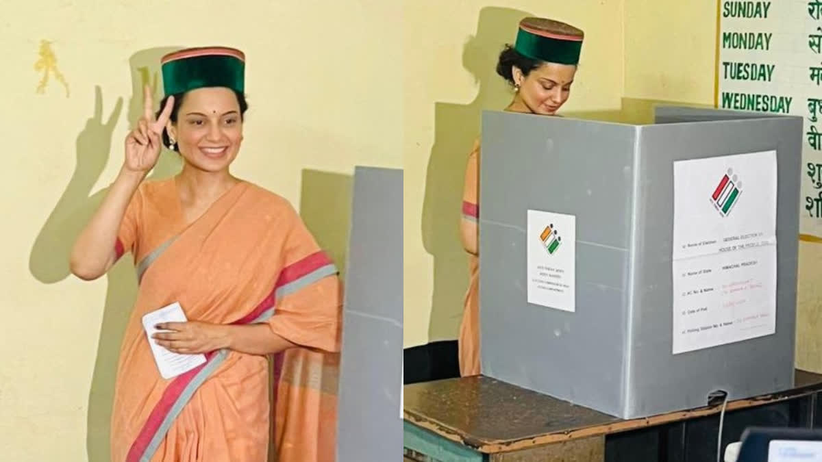 WATCH Kangana Ranaut Casts her vote in mandi Appealed to people to vote