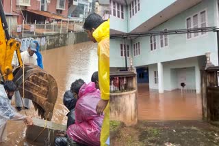 തൃശൂർ ജില്ലയിൽ വെള്ളക്കെട്ട്  KERALA WEATHER UPDATE  VARIOUS PLACES FLOODED IN THRISSUR  തൃശൂർ ജില്ലയിൽ കനത്ത മഴ