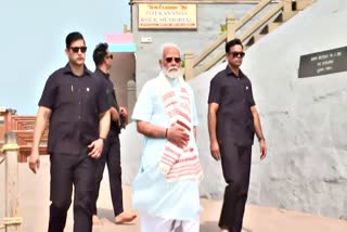PM Narendra Modi coming out of Vivekananda Rock Memorial in Kanyakumari