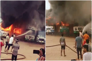 Four Buses Caught fire in Rayagada District of Odisha