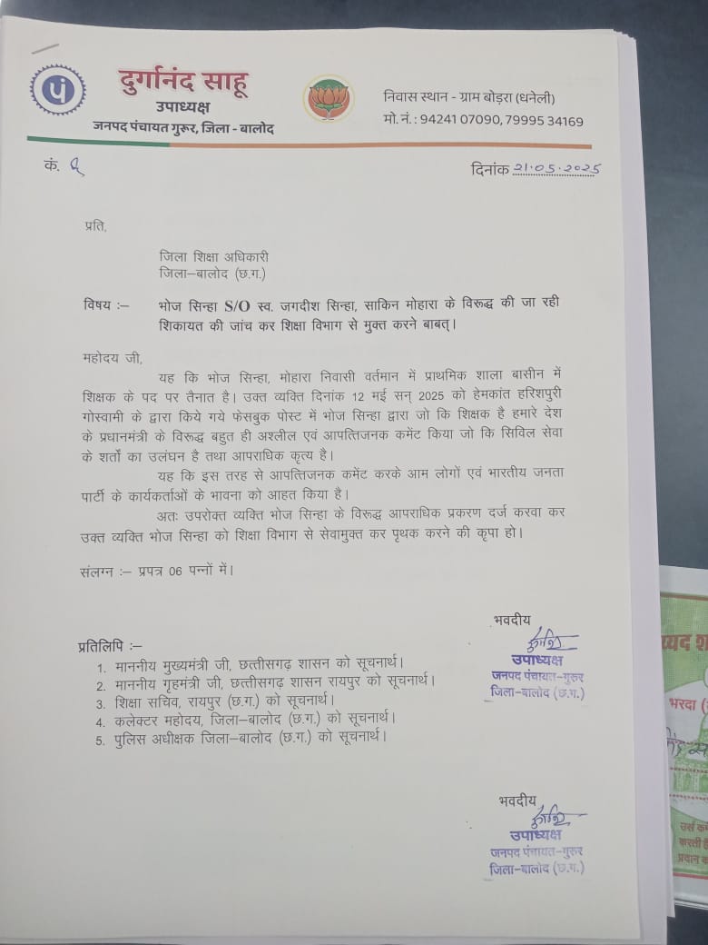 Complaint Letter Of BJP Leader