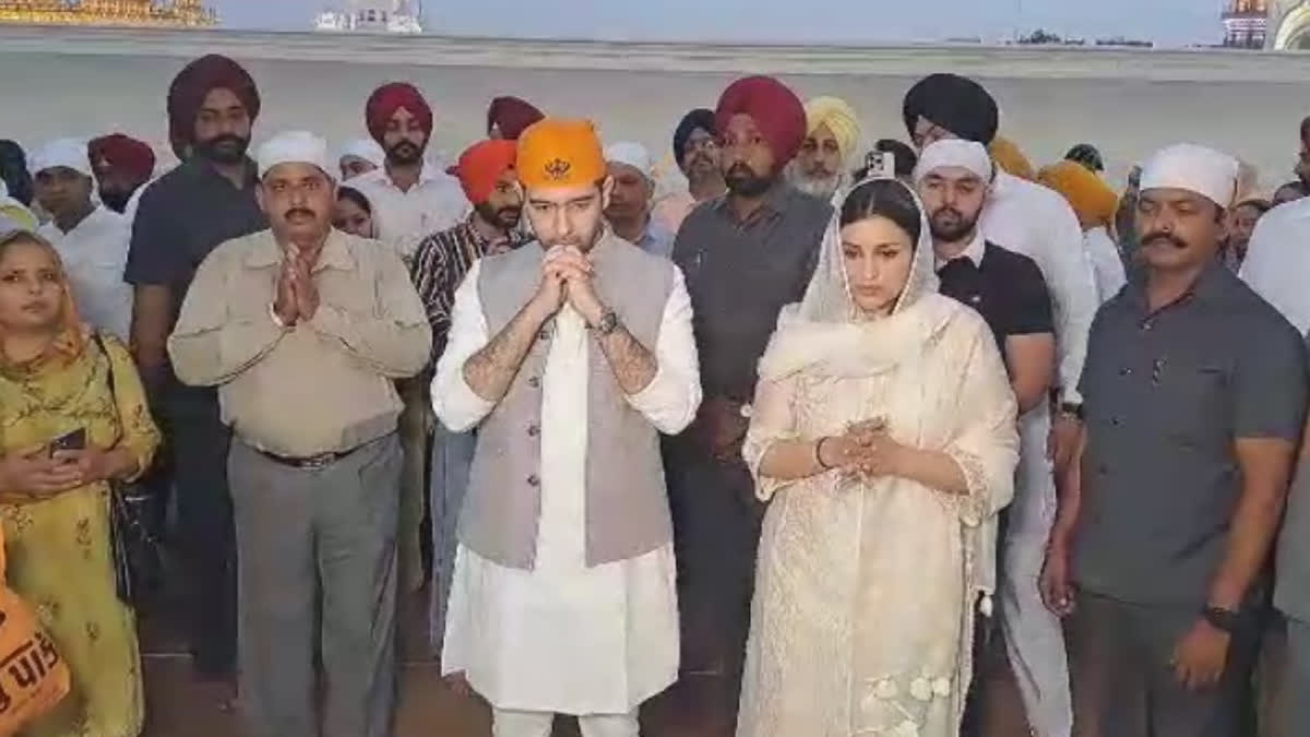 In Amritsar, MP Raghav Chadha and fiancee Parneeti Chopra paid obeisance at Darbar Sahib.