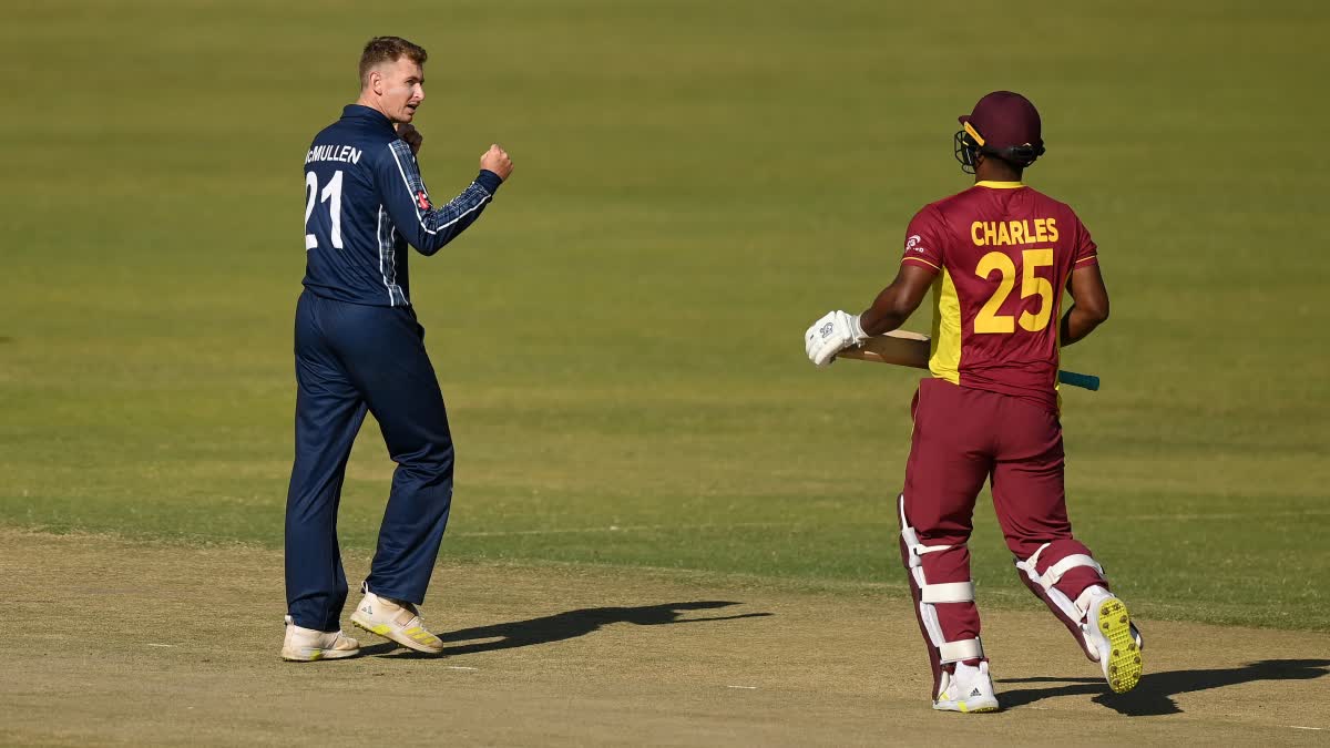 ODI word cup Super Sixes  ODI word cup  ODI word cup 2023  Scotland vs West Indies highlights  Scotland  ഏകദിന ലോകകപ്പ്  മാത്യു ക്രോസ്  Matthew Cross  സ്‌കോട്‌ലന്‍ഡ്  വെസ്റ്റ് ഇന്‍ഡീസ്