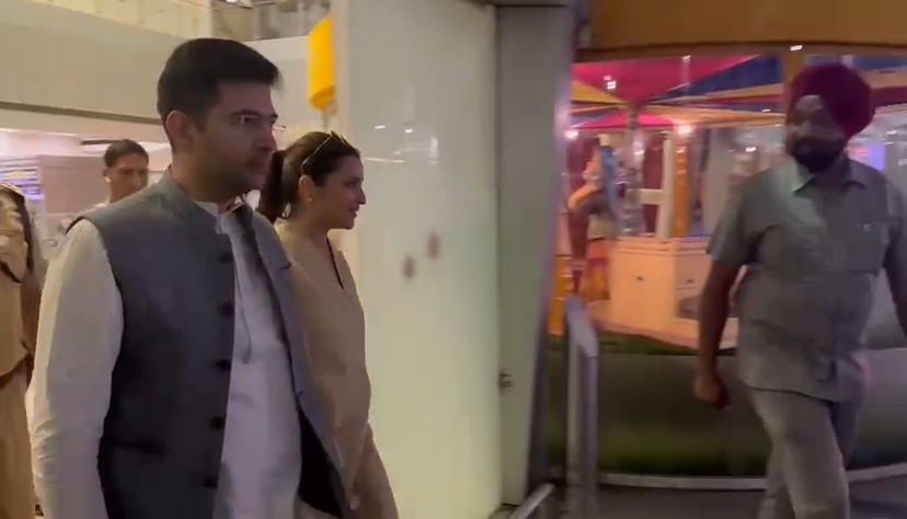 Parineeti Chopra and Raghav Chadha spotted at Amritsar airport