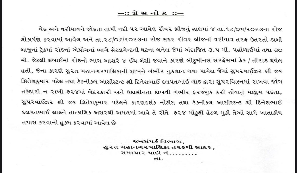 દિનેશ લાડ ફરજ મોકૂફ