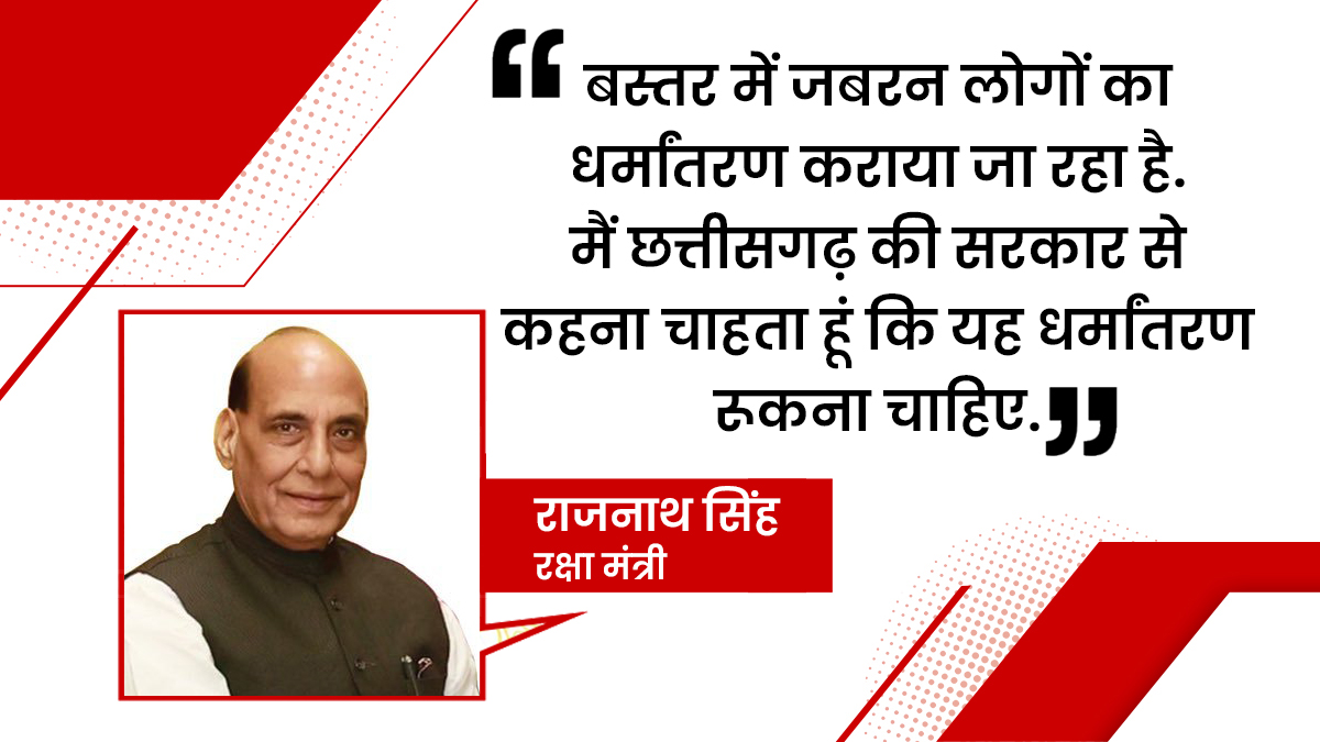 Rajnath Singh targets Congress on religious conversion