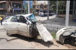 Miraculous escape for man after car rams into tree in Bengaluru