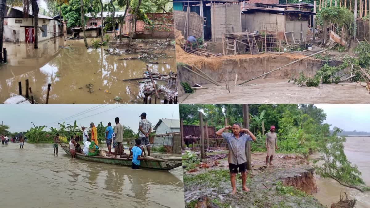 floods in different parts of assam have caused disruption in life