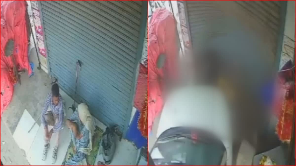 panipat-devi-temple-car-accident-video-elderly-woman-and-young-man-hit
