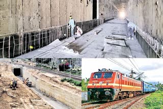 Rail under rail bridge