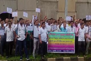 108 MRITYUNJAY EMPLOYEES PROTEST