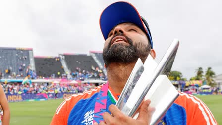 Rohit Sharma Sleeping With Trophy