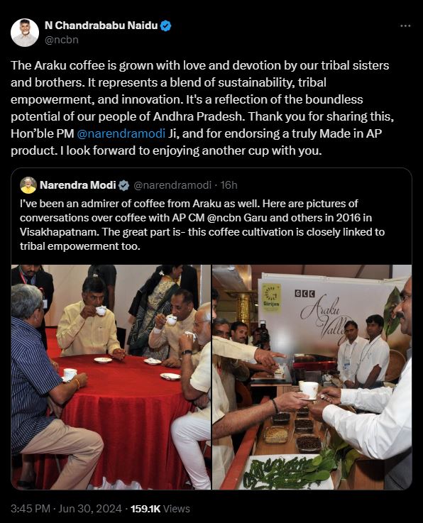 PM Modi once again praises Araku Coffee in Mann ki Baat programme