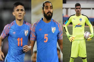 Sunil Chhetri, Sandesh Jhingan and Gurpreet Singh Sandhu