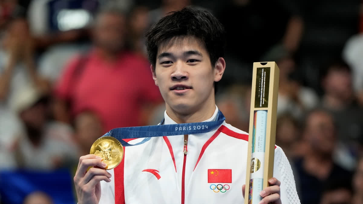 Chinese swimmer Pan Zhanle broke his own world record to bag the gold medal in the men's 100-meter freestyle event on Wednesday. Zhanle touched the finishing line in a mere 46.40 seconds, winning the country's first swimming gold medal of the Paris Olympics.