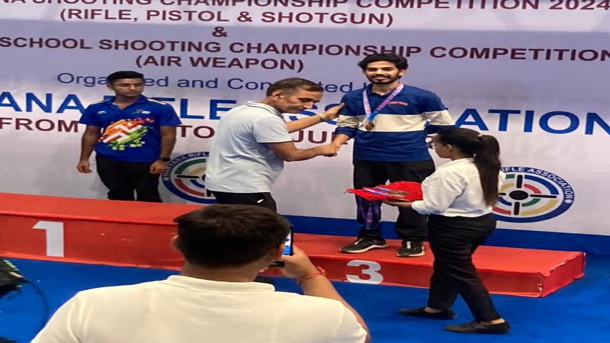 Himanshu of Hisar wins bronze medal in Haryana Shooting Championship