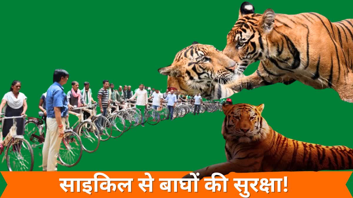 Bicycles given to trackers for monsoon patrolling in Palamu Tiger Reserve