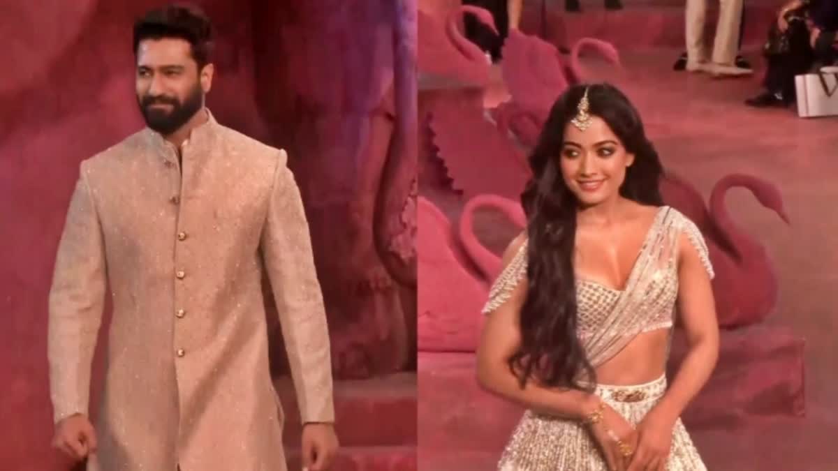 WATCH : Chhava stars Vicky Kaushal and Rashmika Mandanna walk the ramp fans call upcoming blockbuster Jodi