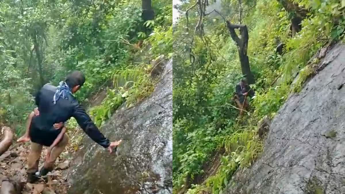 Etv BharatATTAMALA FAMILY STUCK  FOREST DEPARTMENT RESUE WAYANAD  അട്ടമല പാറയിടുക്കില്‍ കുടുങ്ങി  വനം വകുപ്പ് അട്ടമല സൂചിപ്പാറ