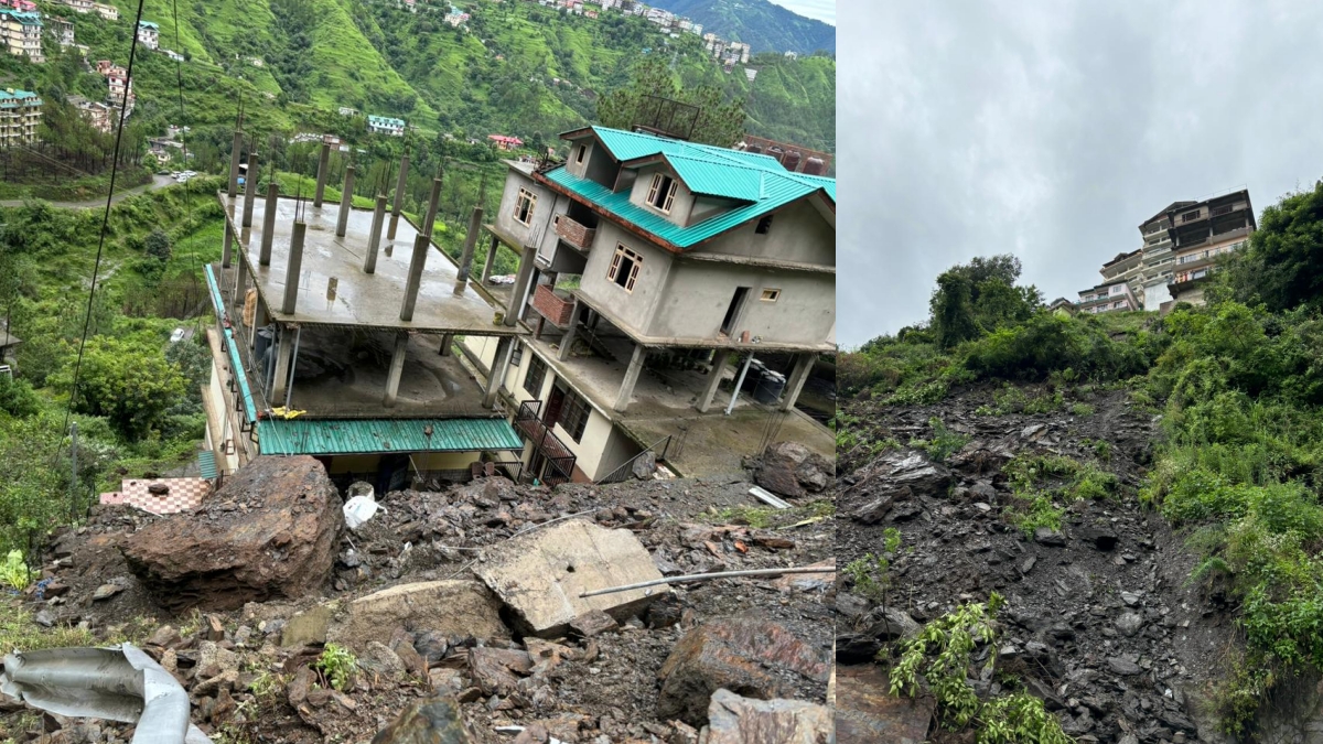 बाढ़ की चपेट में आने से हुए क्षतिग्रस्त मकान