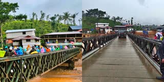 BAILEY BRIDGE WAYANAD LANDSLIDE  WAYANAD MUNDAKKAI LANDSLIDE  ബെയ്‌ലി പാലം പൂര്‍ത്തിയായി  വയനാട് മുണ്ടക്കൈ ഉരുള്‍പൊട്ടല്‍