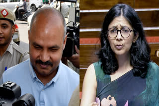 Delhi CM Arvind Kejriwal's aide Bibhav Kumar (Left) and RS MP Swati Maliwal