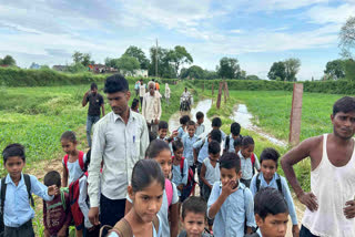 School in Dholpur filled with water