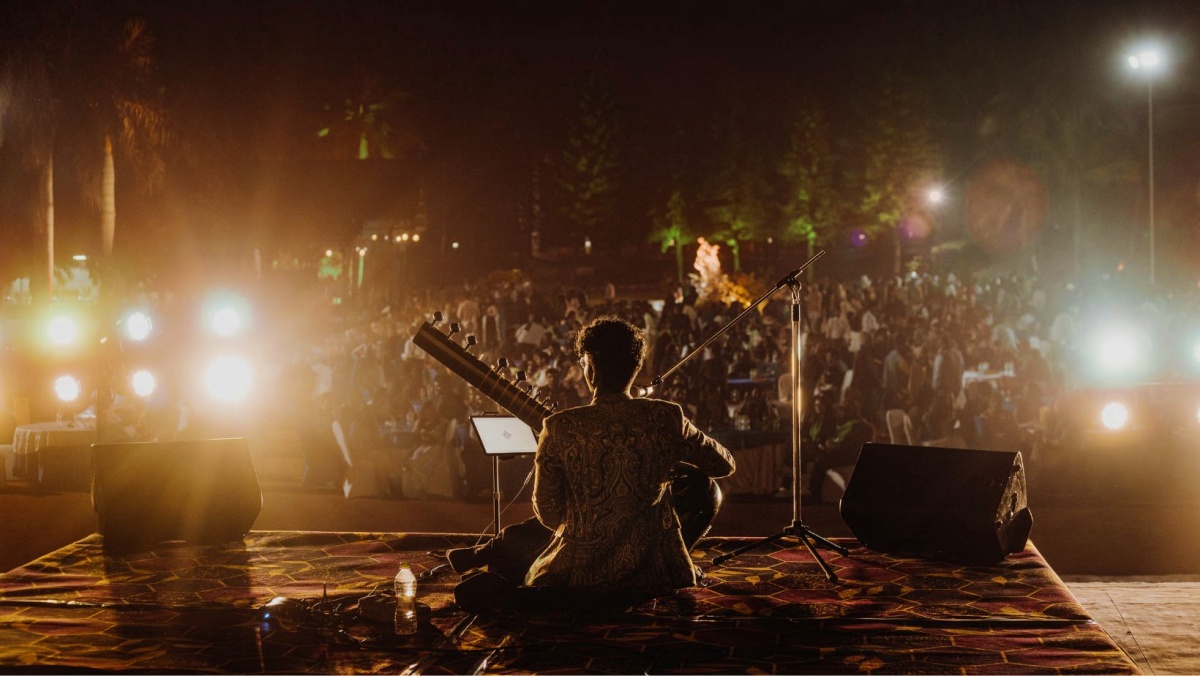 Swayam at an open air live performance