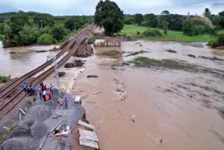 Railway Track Washed Away in Mahabubabad Kesamudram