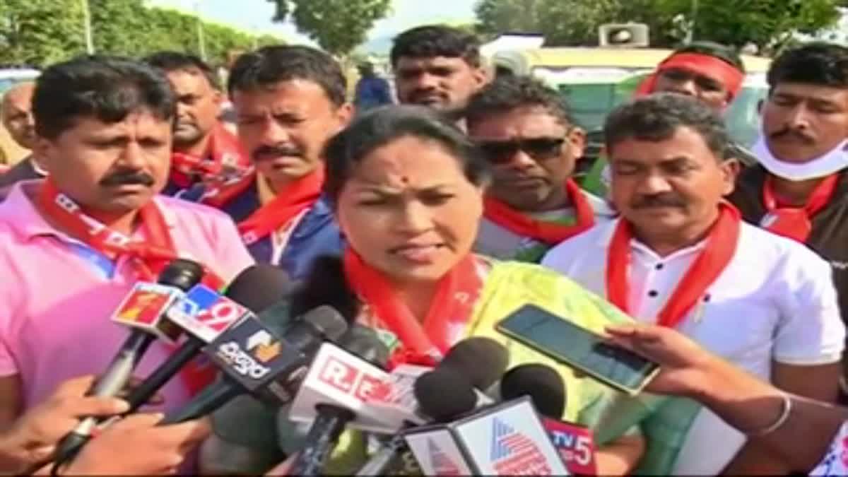 Union Minister Shobha Karandlaje spoke to the media.