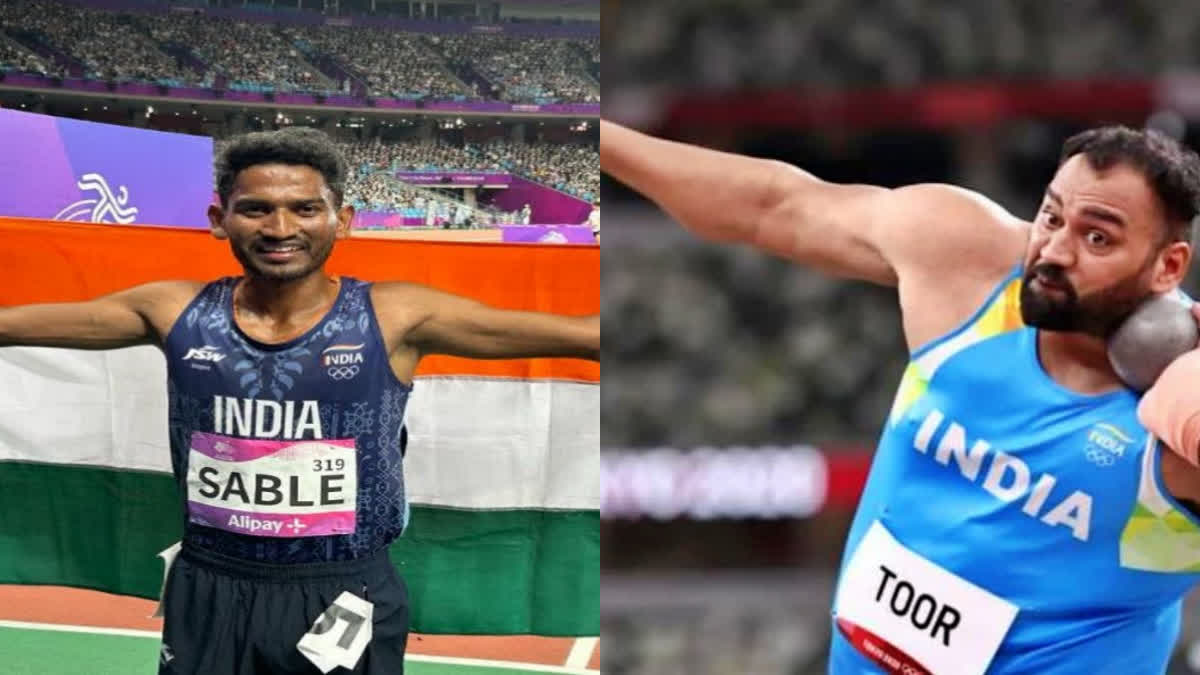 Avinash Sable  Tajinderpal Singh Toor  Avinash Sable gold medal in men 3000m steeplechase  Tajinderpal Singh Toor Gold medal In men shot put  അവിനാഷ് സാബ്ലെ  ഏഷ്യന്‍ ഗെയിസ് 2023  തജീന്ദര്‍പാല്‍ സിങ്