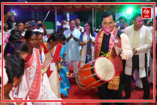 Union Minister Sarbananda Sonowal attends Karam Puja