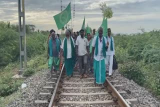 Farmers Protest In Railway Station