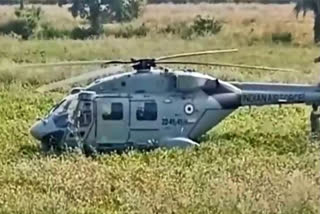 An Advanced Light Helicopter, Dhruv of the Indian Air Force (IAF) with six persons on board made an "emergency" landing at a village in Madhya Pradesh capital Bhopal on Sunday due to a technical snag.